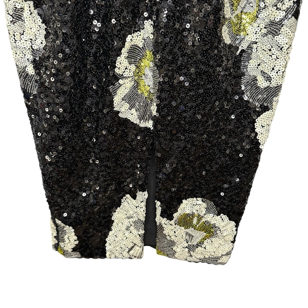 Dress the Population Nicole Black Sequin Floral Print Dress. Sz: S - Picture 8 of 13